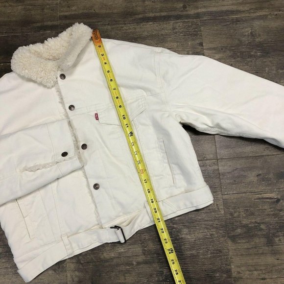 Levi's Premium Cozy Cocoon Sherpa Trucker Jacket M - Picture 2 of 11